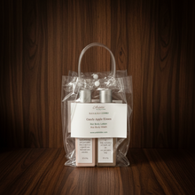 Load image into Gallery viewer, Candy Apple Kisses Suds &amp; Silk Combo on dark woodgrain background
